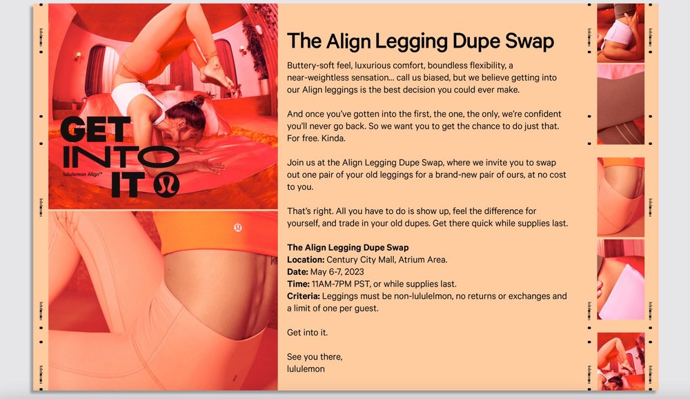 Body image for Lululemon lets customers trade knock-off leggings for the real deal