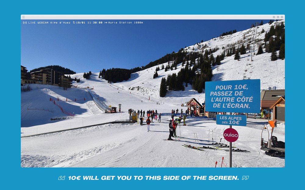 Body image for Train operator hijacks piste cams to promote budget fares to skiers