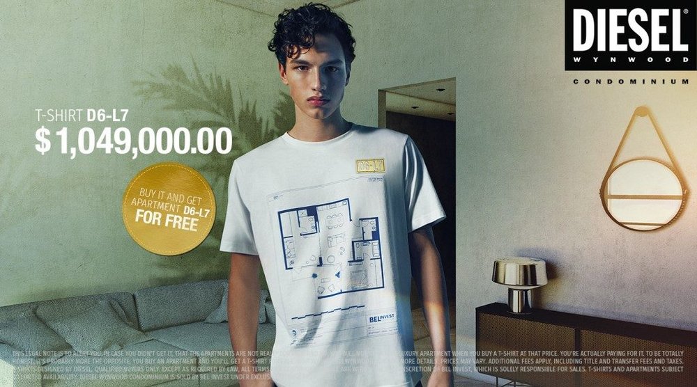 Diesel makes world's most expensive T-shirt to sell condos