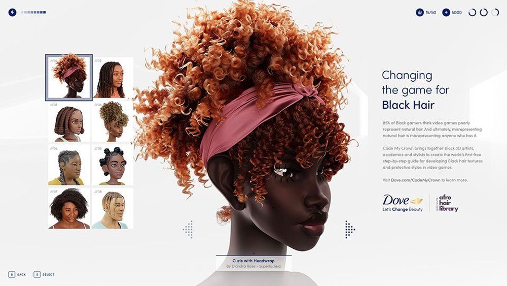 Body image for Dove takes its crusade against race-based hair discrimination into the world of video game design