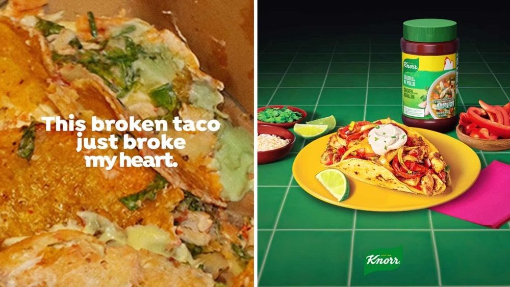 Body image for Knorr showcases takeout fails to promote home cooking 