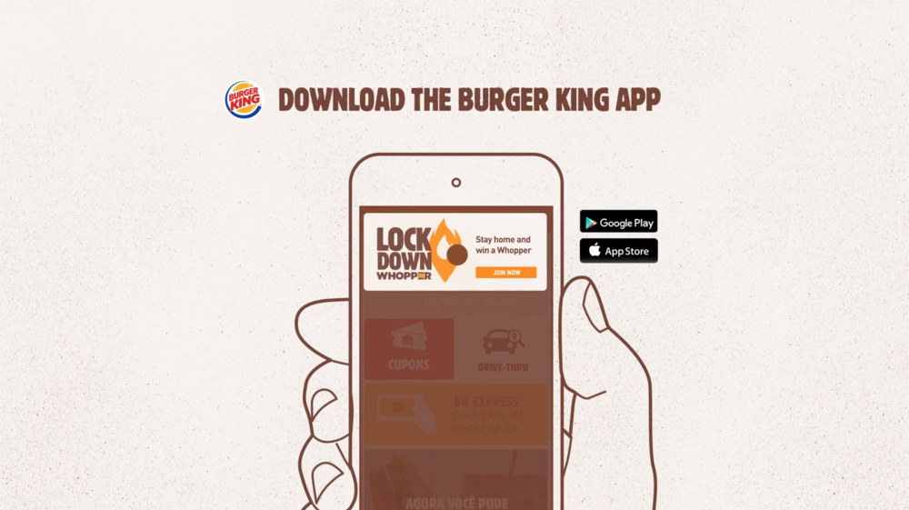 Body image for Burger King app rewards Brazilians who stay home during pandemic