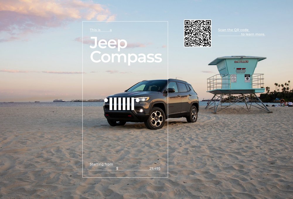 Body image for Snapchat lens turns Jeep grilles into barcodes