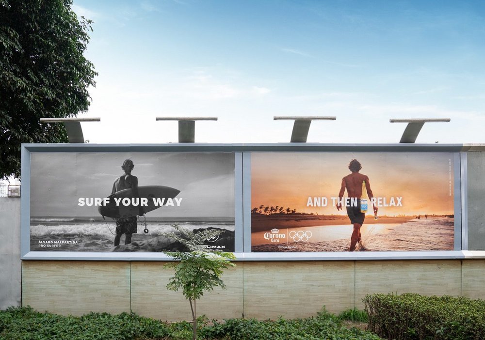 Body image for Corona hijacks sports brands’ billboard ads to frame its alcohol-free beer as a post-workout refreshment