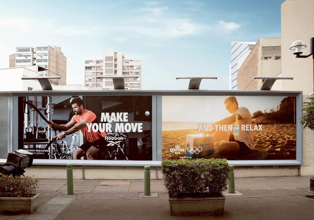 Body image for Corona hijacks sports brands’ billboard ads to frame its alcohol-free beer as a post-workout refreshment