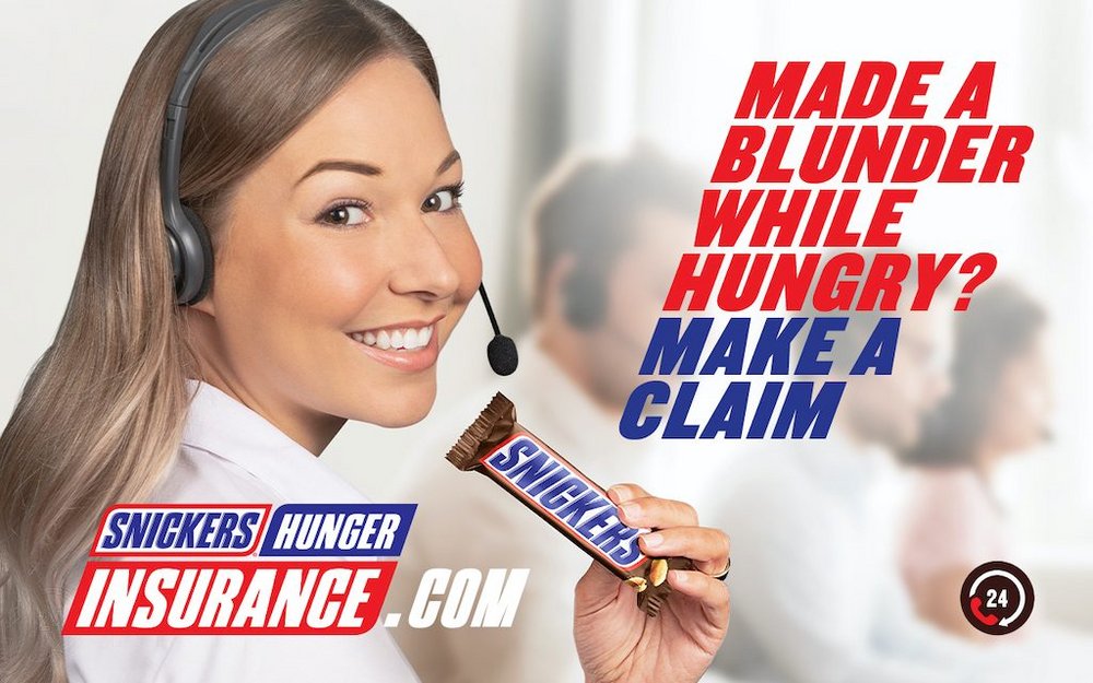 Body image for Snickers protects against ‘hunger blunders’ with insurance promo