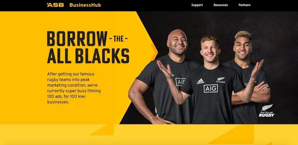 Body image for ASB Bank loans All Blacks to struggling businesses